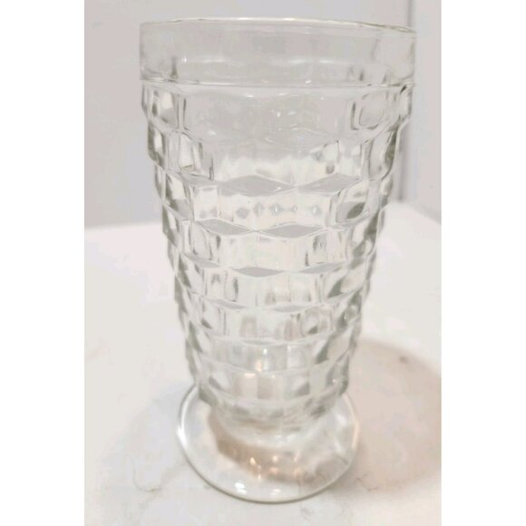 Vintage Clear Whitehall Iced Tea Glasses Cubist 6" Tall Set of 2 - Picture 4 of 11